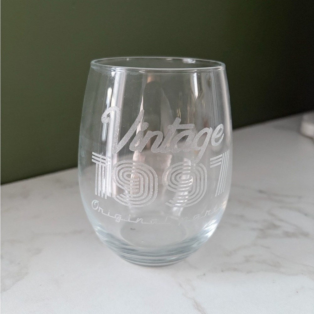 Vintage 1997 Clear Glass Wine Tumbler